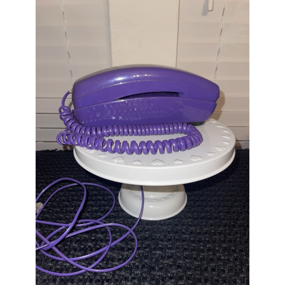 Vintage Purple Unisonic 80s 90s Landline Desk Wall Phone  With Purple Cord